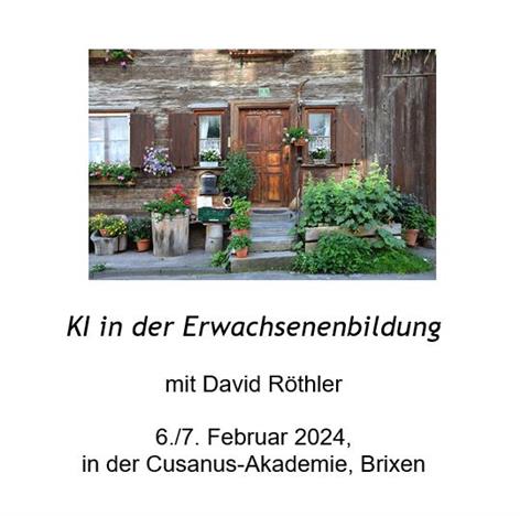 KI und EB: In diesem Workshop soll der praktische Nutzen in der Bildungsarbeit anhand von Beispielen im Vordergrund stehen.